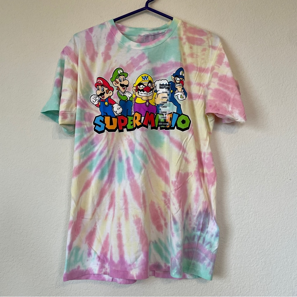 Tie Dye Super Mario Boyfriend Fit T-Shirt